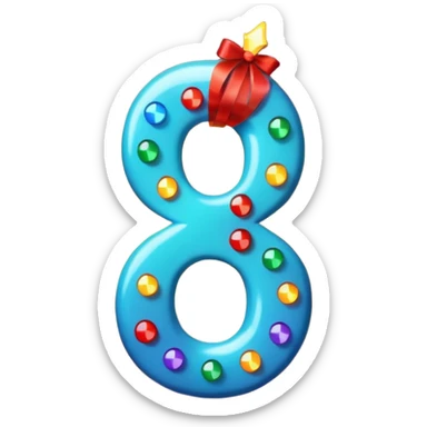 the number "1637" with Christmas lights wrapping it sticker