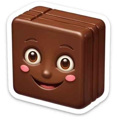 single charactarized personified chocolate sweet treat  sticker
