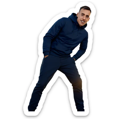 young man at sunrise outside sticker