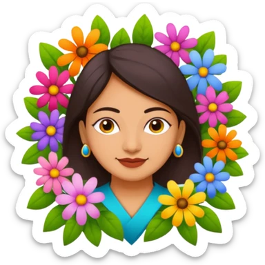 Logo of Madhu Gupta surrounded by flowers sticker
