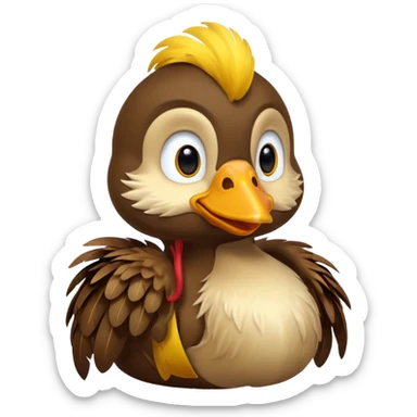I want duck 🦆 emoji and monkey 🐒 emoji mashed together making a monkeyduck sticker