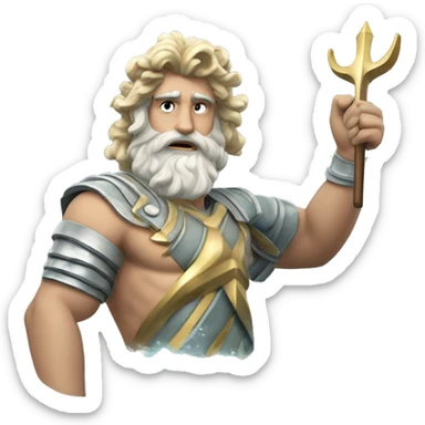 Poseidon tridents and waves￼ sticker