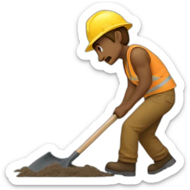 man beat a shovel sticker