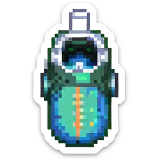 pixel art of a whistle with sound lines showing it's being blown sticker