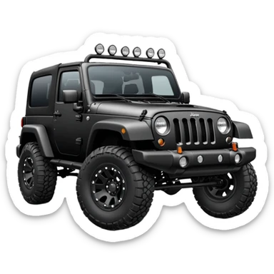 A Jeep Wrangler that has muscles sticker