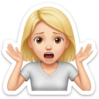 arms crossed holding neck screaming girl  sticker