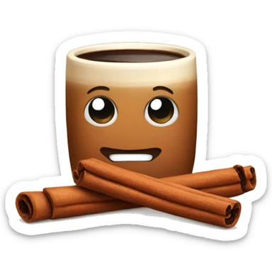 cinnamon with coffee  sticker