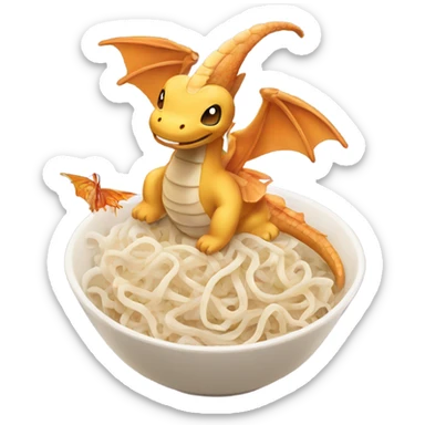 Rice noodle with dragonite wings sticker