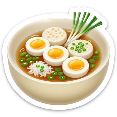 Make an emoji of tteokguk, a traditional Korean food. sticker