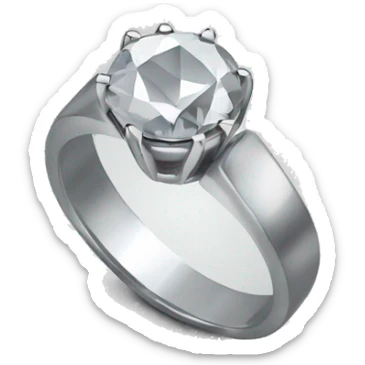 silver ring with a large diamond sticker