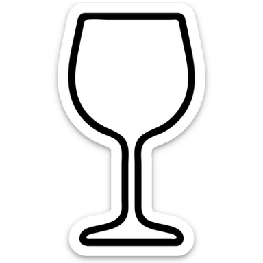 minimal lines elegant silhouette wine glass icon sticker