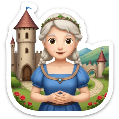 The kind and amiable grandmother in medieval fairy tales sticker