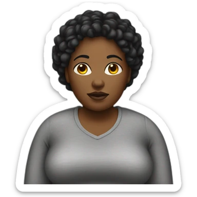 overweighted black woman sticker