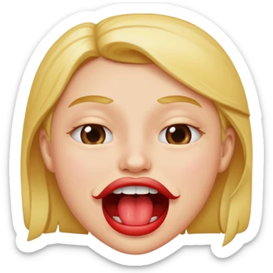 Biting lip and wincing sticker