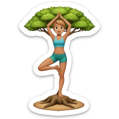 tree yoga pose sticker