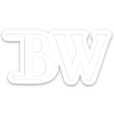 The letters BW, in a Medieval font sticker