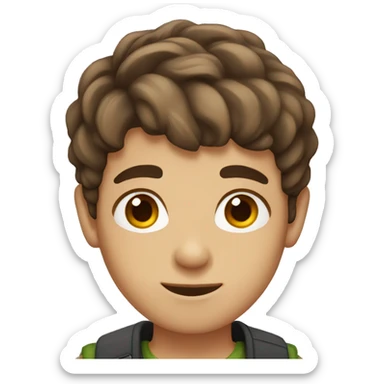 boy with brown hair and brown eyes  sticker