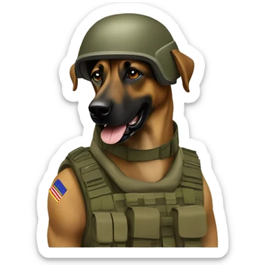 IDF soldier with his Belgian malinois army dog sticker