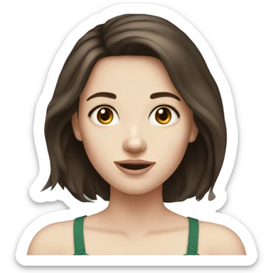 Brunette girl pale skin  sticker