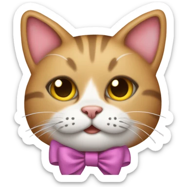 Cat with bows sticker