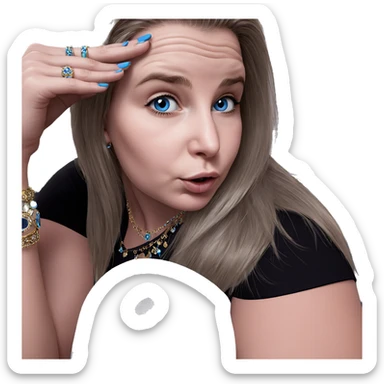 blue eyed girl with jewelry sticker