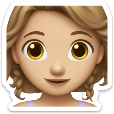 Little girl with brown hair ballerina  sticker