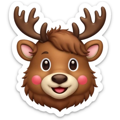 Reindeer with cute bow sticker
