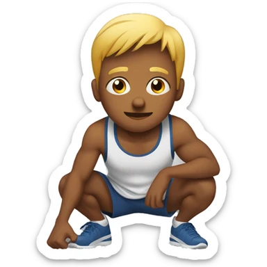 a young man doing squat (sport) sticker