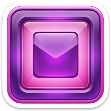 A glowing neon square in shades of purple and pink, transparent background sticker