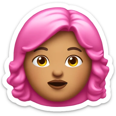 fat girl on pink phone sticker