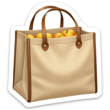 cartoon market bag, do not add stripes and make it empty. Do not add face. Top view sticker