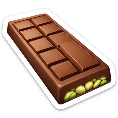 chocolate bar with pistachio filling sticker