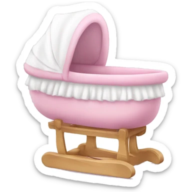 Pink and white baby bassinet  sticker