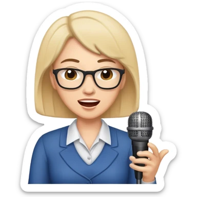 a teacher singing sticker