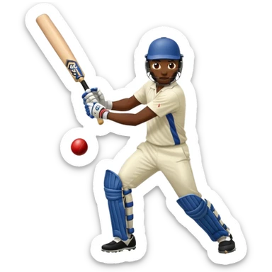 cricket game, batsman hitting ball sticker