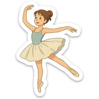 ghibli style ballet dancing girl sticker
