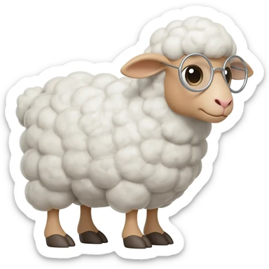 Nerdy sheep wearing glasses and is an architect sticker