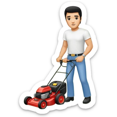 Elvis mowing the yard at Graceland sticker