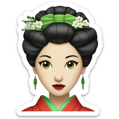 Green eyes geisha sticker