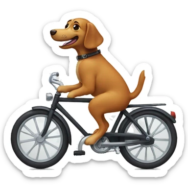 dog riding a bike sticker