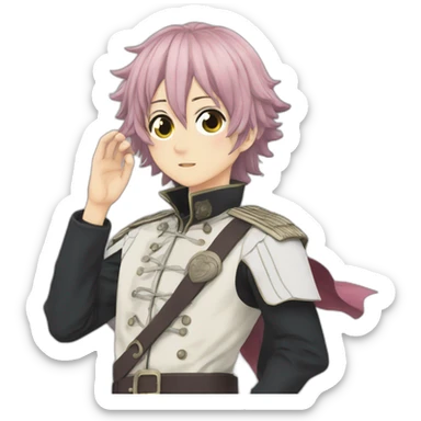 yuno from black clover, black hair, golden dawn uniform sticker