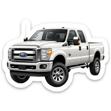 White Ford F250 Crew Cab sticker