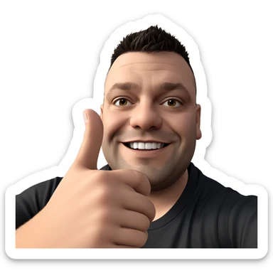 smiling boy in black shirt sticker