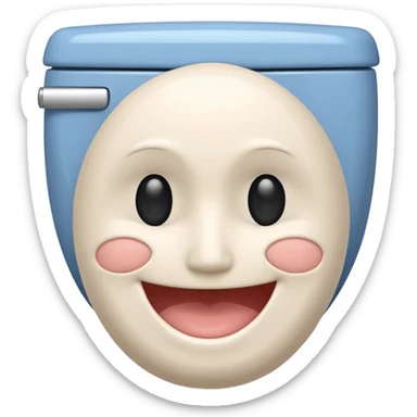  A toilet with a smiling head inside it sticker