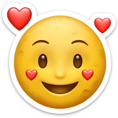 stoned emoji with hearts sticker