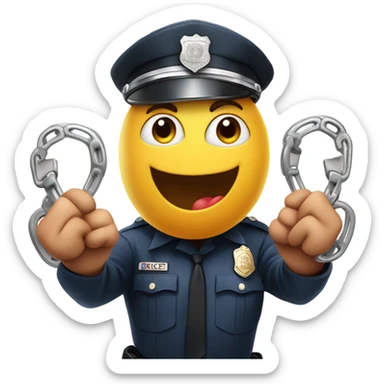 Cartoon Heart getting hand cuffed by police sticker