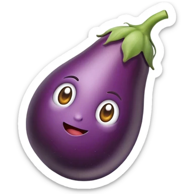 Eggplant emoji with wite  out of it  sticker