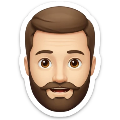 
<emoções>
{{Passar o sentimento de satisfação, de felicidade e leveza}}  
</emoções>

<elementos_visuais>
{{Um homem com barba média, cabelo curto e expressões fortes. De preferencia só um rosto flutuante}}  
</elementos_visuais> sticker