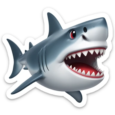 Shark with red teeth sticker