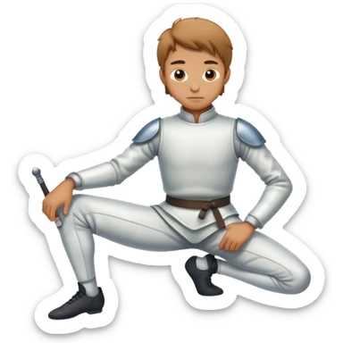 idling fencer in a resting stance sticker